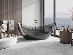 Mexen Vea schwarz freistehende transparente Wanne 180 x 80 cm, Chromstopfen - 58091808013