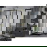 Mexen Apia Duschkabine zum Schieben 90 x 80 cm, transparent, gold + Duschwanne Flat, schwarz - 840-090-080-50-00-4070G