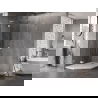 Mexen Lunar L vijfhoekige douchecabine, linksdraaiend, 80 x 100 cm, transparant, chroom - 831L-080L-100P-01-00-L