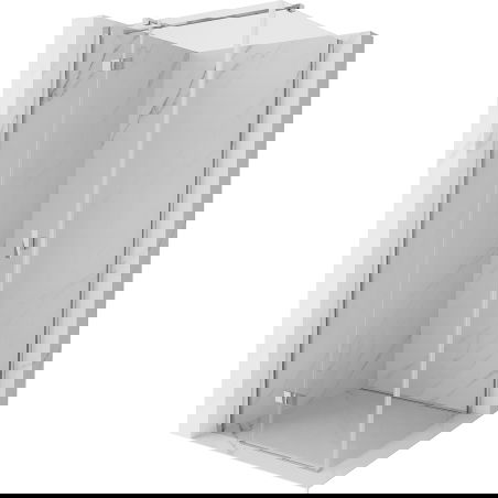 Mexen Mist-H T lénks Duschkabinn mat Dier 80 x 80 cm, transparent, Chrom - 8A5T-080-080-01-00-L