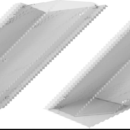 Mexen Lunar L vijfhoekige douchecabine, scharnierend, rechts 90 x 100 cm, transparant, chroom - 831L-090P-100L-01-00-P