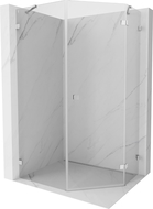 Mexen Lunar cabine de douche pentagonale pivotante droite 80 x 90 cm, transparent, chrome - 831-080P-090L-01-00-P