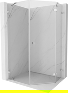 Mexen Lunar vijfhoekige douchecabine met scharnierende deur rechts 80 x 90 cm, transparant, chroom - 831-080P-090L-01-00-P