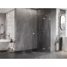 Mexen Lunar cabine de douche pentagonale pivotante droite 80 x 100 cm, transparent, chrome - 831-080P-100L-01-00-P