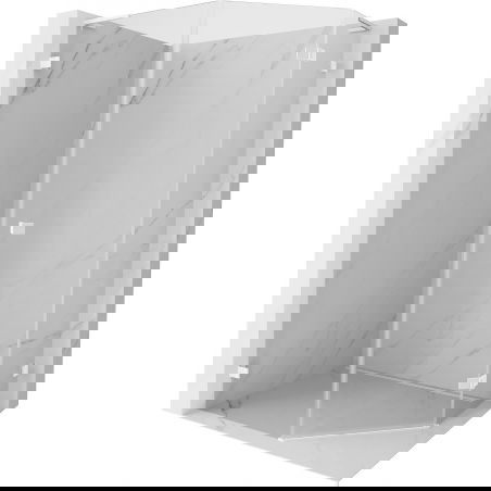 Mexen Lunar L vijfhoekige douchecabine draaibaar rechts 80 x 100 cm, transparant, wit - 831L-080P-100L-20-00-P