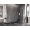Mexen Lunar L cabine de douche pentagonale à charnière droite 80 x 100 cm, transparent, blanche - 831L-080P-100L-20-00-P