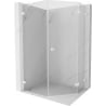 Mexen Lunar Pentagonal Right-Swing Shower Enclosure 80 x 100 cm, Transparent, White - 831-080P-100L-20-00-P