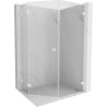 Mexen Lunar L pentagonal hinged shower cabin left 80 x 100 cm, transparent, white - 831L-080L-100P-20-00-L