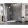 Mexen Lunar L petokutna staklena vrata tuš kabine na lijevoj strani 80 x 100 cm, prozirna, bijela - 831L-080L-100P-20-00-L