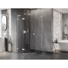 Mexen Lunar L petokutna staklena vrata tuš kabine na lijevoj strani 80 x 100 cm, prozirna, bijela - 831L-080L-100P-20-00-L
