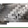 Mexen Lunar L vijfhoekige douchecabine, links opklapbaar 90 x 100 cm, transparant, wit - 831L-090L-100P-20-00-L