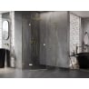 Mexen Lunar L cabine de douche pentagonale pliante côté gauche 80 x 90 cm, transparent, or - 831L-080L-090P-50-00-L