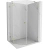 Mexen Lunar pentagonal left-hinged shower cabin 80 x 100 cm, transparent, gold - 831-080L-100P-50-00-L