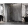 Mexen Lunar pentagonal left-hinged shower cabin 80 x 100 cm, transparent, gold - 831-080L-100P-50-00-L