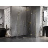 Mexen Lunar L viiekujuline dušinurk parempoolne 80 x 90 cm, läbipaistev, kuldne - 831L-080P-090L-50-00-P