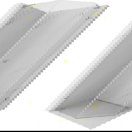 Mexen Lunar L petkotni tuš kabina z desnim odpiranjem 90 x 100 cm, prozorna, zlata - 831L-090P-100L-50-00-P