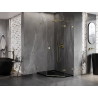 Mexen Lunar pravokutna kutna tuš kabina desna 80 x 100 cm, prozirna, zlatna - 831-080P-100L-50-00-P