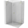 Mexen Lunar Pentagonal Right-Swing Shower Enclosure 90 x 100 cm, Transparent, Gold - 831-090P-100L-50-00-P