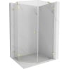 Mexen Lunar fünfeckige Duschkabine, schwenkbar links 80 x 90 cm, transparent, gebürstetes Gold - 831-080L-090P-55-00-L