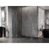 Mexen Lunar cabine de douche pentagonale pivotante gauche 90 x 100 cm, transparent, or brossé - 831-090L-100P-55-00-L