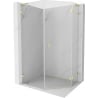 Mexen Lunar L cabine de douche pentagonale à charnière droite 80 x 100 cm, transparente, or brossé - 831L-080P-100L-55-00-P
