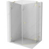 Mexen Lunar petokutna tuš kabina desna 80 x 100 cm, prozirna, zlatna brušena - 831-080P-100L-55-00-P