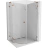 Mexen Lunar L cabine de douche pentagonale pivotante gauche 80 x 90 cm, transparent, or rose - 831L-080L-090P-60-00-L