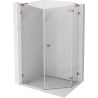 Mexen Lunar L cabine de douche pentagonale battante droite 80 x 100 cm, transparent, or rose - 831L-080P-100L-60-00-P