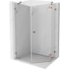 Mexen Lunar pentagonal shower enclosure, right swing 80 x 100 cm, transparent, rose gold - 831-080P-100L-60-00-P