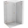 Mexen Lunar L petokutna tuš kabina s otvorenim lijevim vratima 80 x 90 cm, prozirna, brušeni bakar - 831L-080L-090P-65-00-L