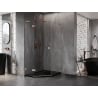 Mexen Lunar L cabine de douche pentagonale pivotante gauche 80 x 100 cm, transparent, cuivre brossé - 831L-080L-100P-65-00-L