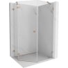 Mexen Lunar pentagonal shower enclosure, left hinged, 80 x 90 cm, transparent, brushed copper - 831-080L-090P-65-00-L