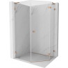 Mexen Lunar L petokutna tuš kabina s desnim otvaranjem, 80 x 100 cm, prozirna, brušeni bakar - 831L-080P-100L-65-00-P