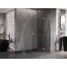 Mexen Lunar cabine de douche pentagonale pivotante droite 80 x 90 cm, transparent, cuivre brossé - 831-080P-090L-65-00-P