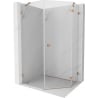 Mexen Lunar pentagonal hinged right shower cabin 90 x 100 cm, transparent, brushed copper - 831-090P-100L-65-00-P