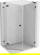 Mexen Lunar L cabina de ducha pentagonal abatible izquierda 80 x 90 cm, transparente, negra - 831L-080L-090P-70-00-L