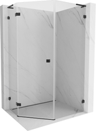 Mexen Lunar L viiepoolne pendelduks, viinurkne dušinurk 80 x 100 cm, läbipaistev, must - 831L-080L-100P-70-00-L