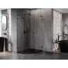 Mexen Lunar L cabine de douche pentagonale pivotante gauche 80 x 100 cm, transparente, noire - 831L-080L-100P-70-00-L