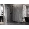Mexen Lunar L cabine de douche pentagonale pivotante gauche 80 x 100 cm, transparente, noire - 831L-080L-100P-70-00-L
