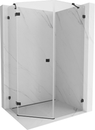 Mexen Lunar pentagonalna lijeva tuš kabina sa vratima 80 x 90 cm, prozirna, crna - 831-080L-090P-70-00-L