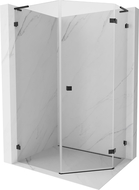 Mexen Lunar L cabine de duche pentagonal pivotante direita 80 x 90 cm, transparente, preta - 831L-080P-090L-70-00-P