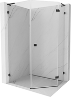 Mexen Lunar L peterokutna tuš kabina, vrata desna 90 x 100 cm, prozirna, crna - 831L-090P-100L-70-00-P