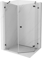 Mexen Lunar kvadratna tuš kabina s desnim vratima 80 x 90 cm, prozirna, crna - 831-080P-090L-70-00-P