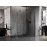 Mexen Lunar pentagonal shower enclosure hinged right 80 x 100 cm, transparent, black - 831-080P-100L-70-00-P