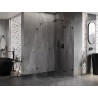 Mexen Lunar pentagonal shower enclosure hinged right 80 x 100 cm, transparent, black - 831-080P-100L-70-00-P