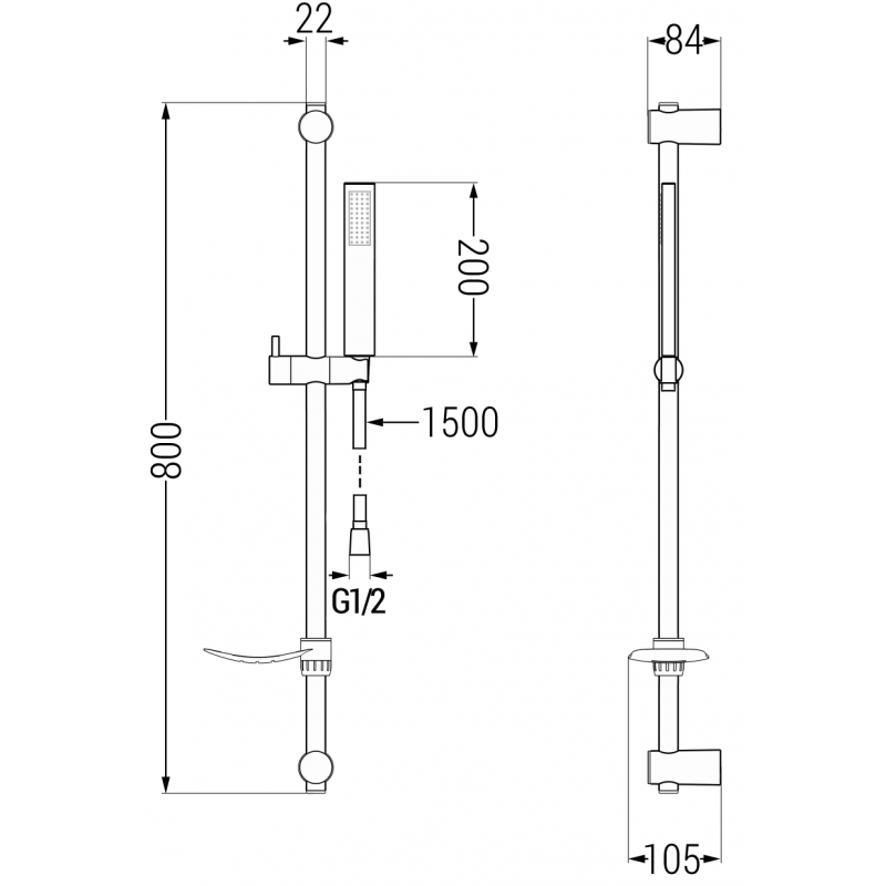 Mexen DF00 verstellbares Duschset, gold - 785004582-50