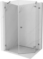 Mexeni Lunar kumer dušinurk, parempoolne uksega 80 x 90 cm, läbipaistev, relvmetallist - 831-080P-090L-95-00-P