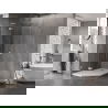 Mexen Lunar L fünfeckige Duschkabine, nach links öffnend, 80 x 100 cm, transparent, gebürsteter Nickel - 831L-080L-100P-97-00-L