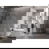 Mexen Lunar L fünfeckige Duschkabine, nach links öffnend, 80 x 100 cm, transparent, gebürsteter Nickel - 831L-080L-100P-97-00-L