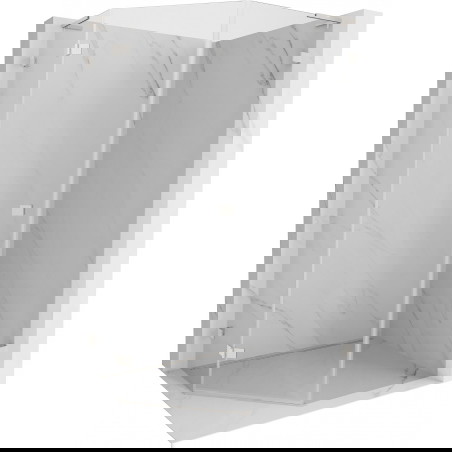 Mexen Lunar L kvadratna tuš kabina, nihajna leva 90 x 100 cm, prozorni, brušeni nikelj - 831L-090L-100P-97-00-L